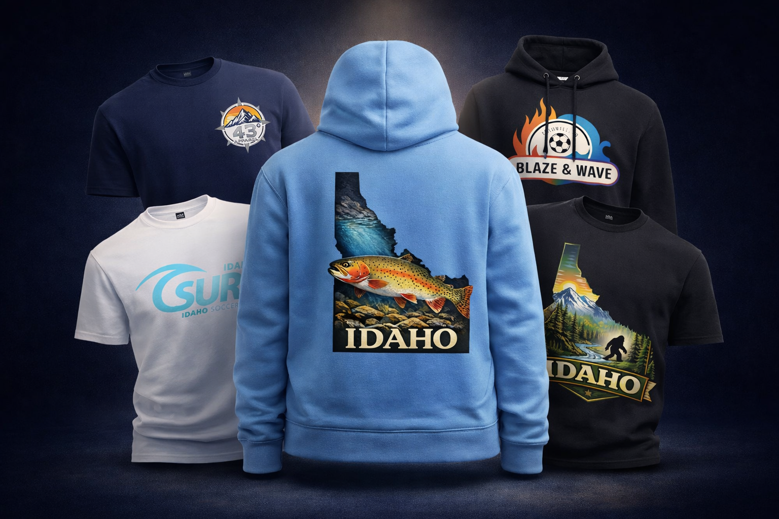 Featured custom apparel hero from 43° Apparel